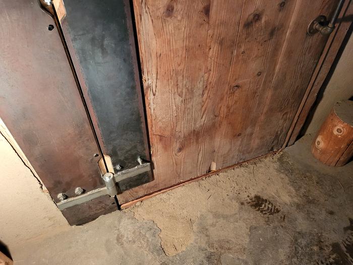 Abbey front door threshold ready for some cob to fill in the gaps...