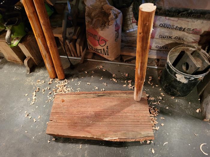 Mortises and tenons being cut -- test fitting