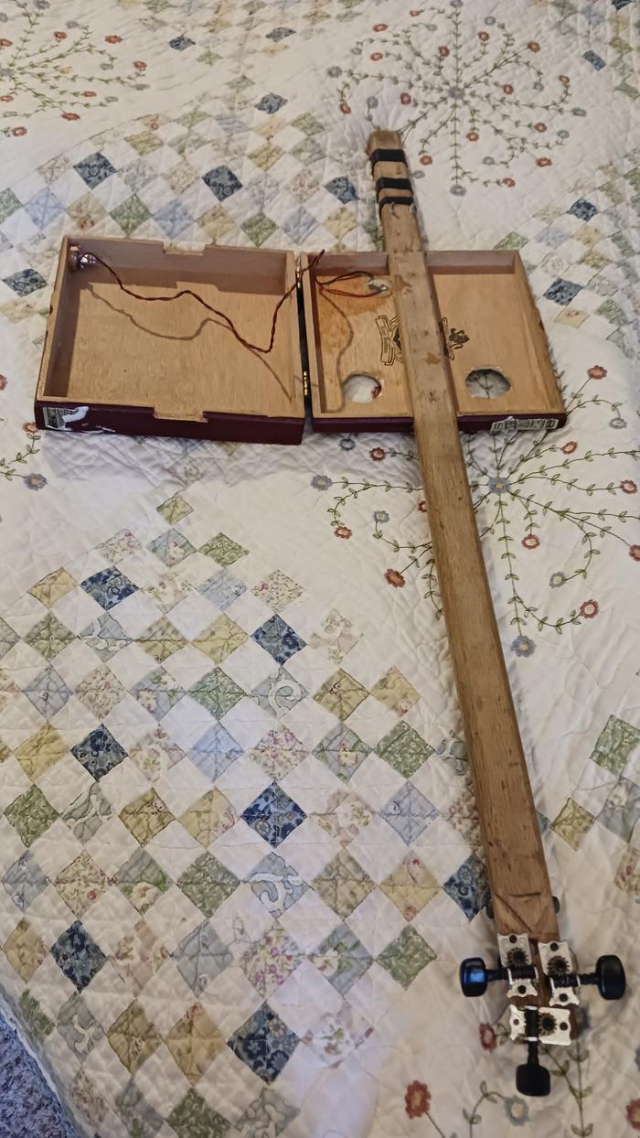the inside of my cigar box guitar