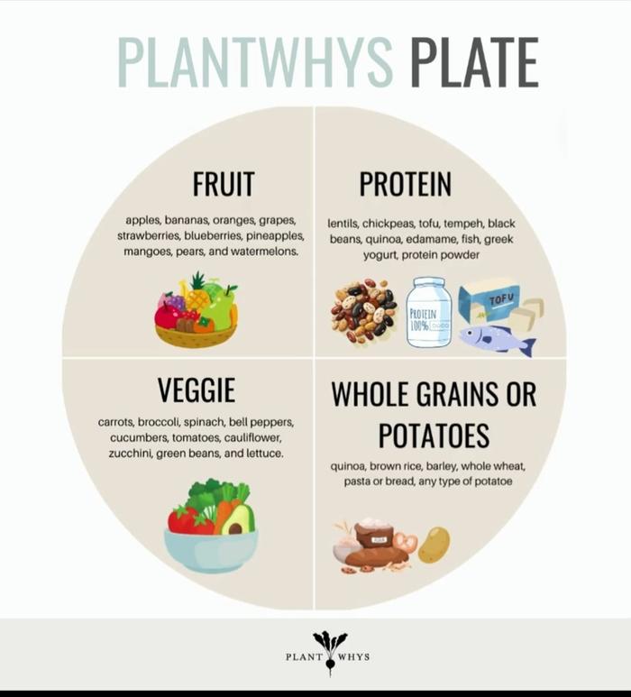 What a balanced plate includes. This graphic was made by my friend, Ali Essig, a nutrition coach who emphasizes eating enough micronutrients and fiber for favorable hormonal balance and longevity