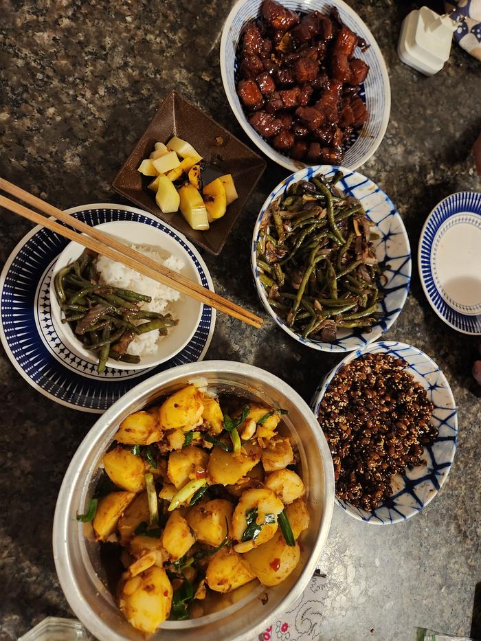 soybeans potatoes pork