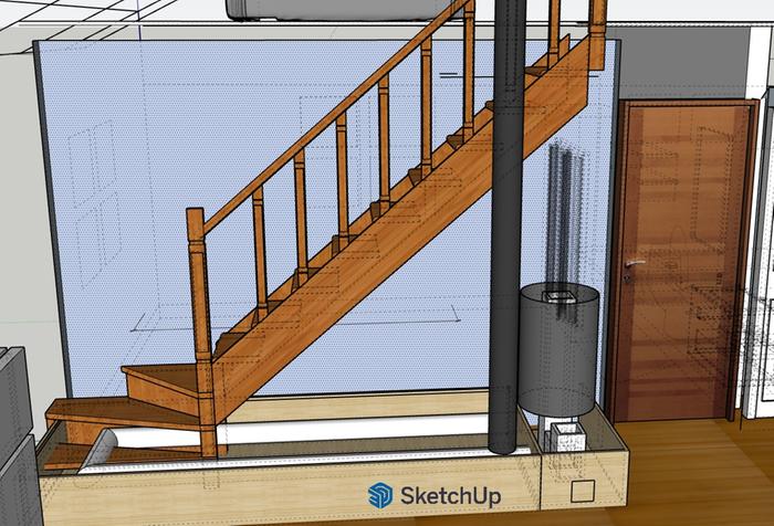 The location I really want to build the RMH - under the stairs.