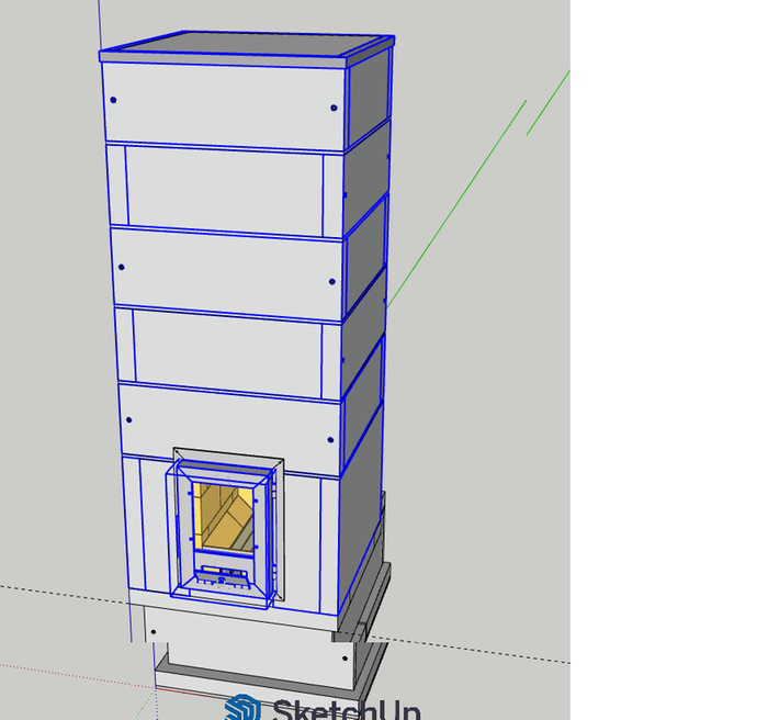 ISA of the bell walls, top plate and firebox walls.