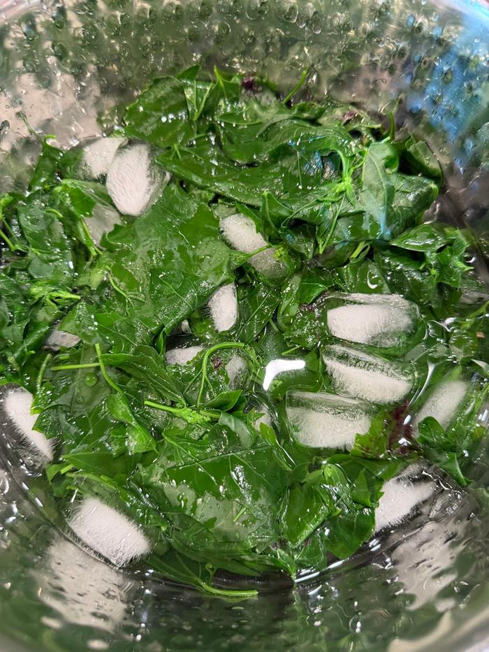 blanched and iced