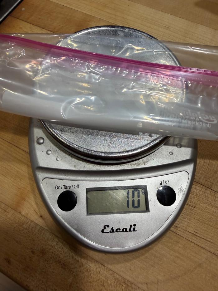 minus the bag's weight