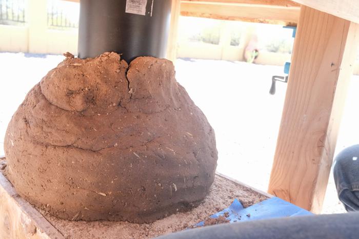 This is after the 1st application of cob on the riser