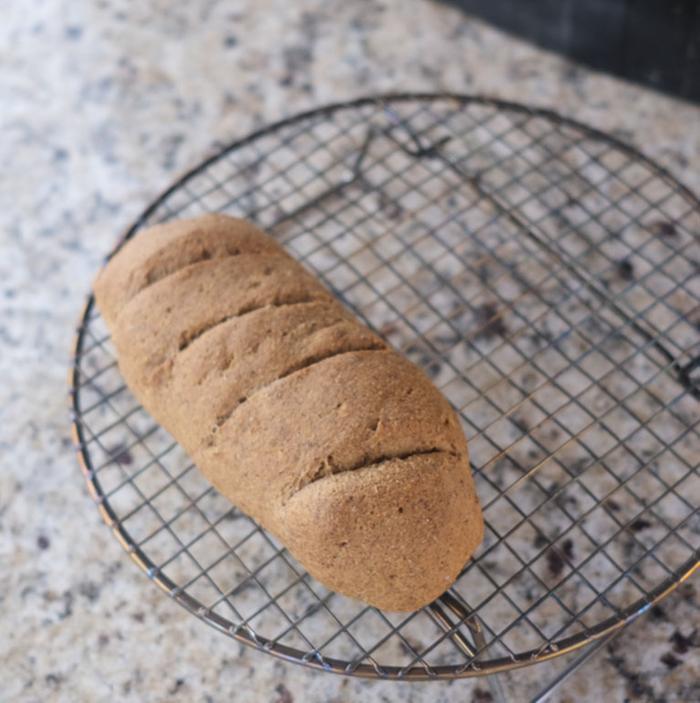 I took one loaf out early to see if it was done. 