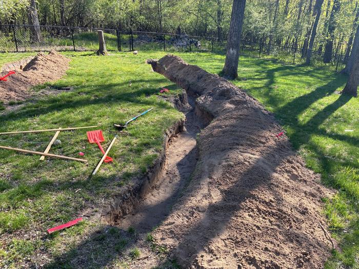 The long one: ~50 ft. long, 2 ft. deep, 2 ft. wide