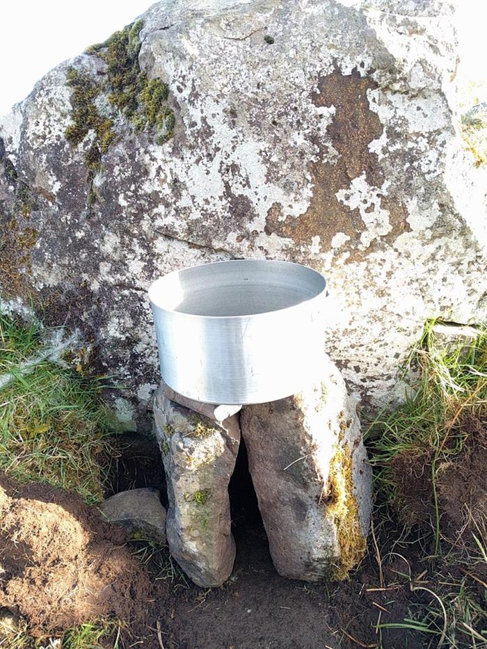 three stone fire for heating water