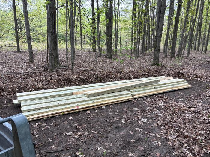 Lumber stacked up