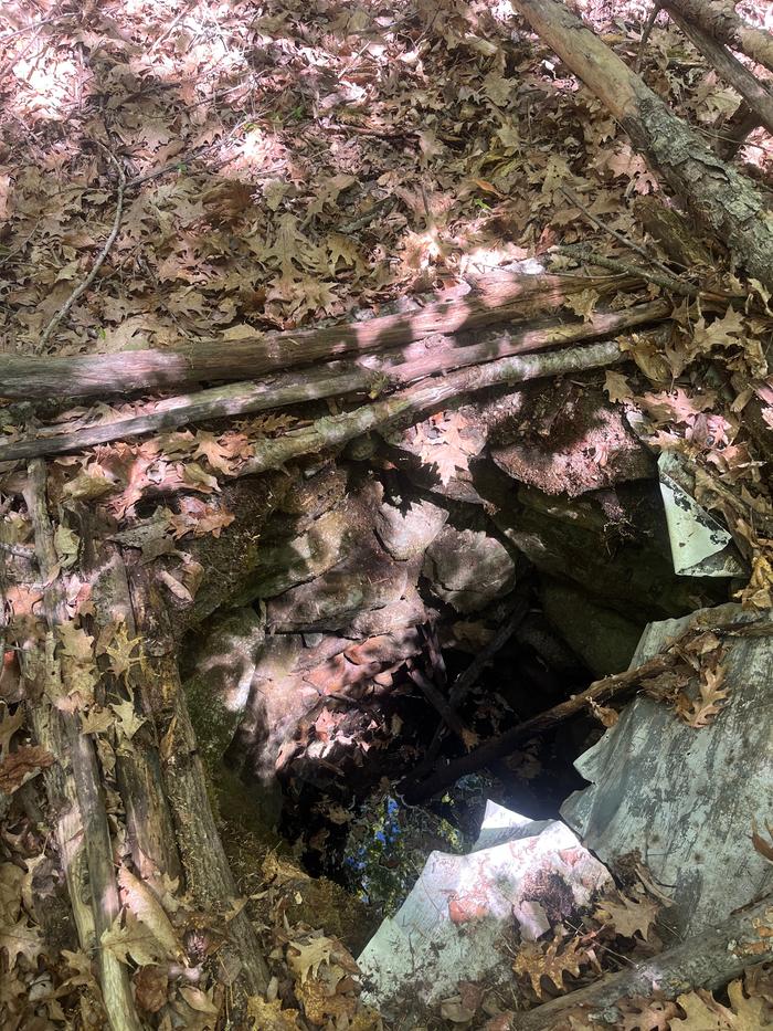 View of the well from above (metal flashing visible)