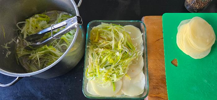 Leek and potato gratin
