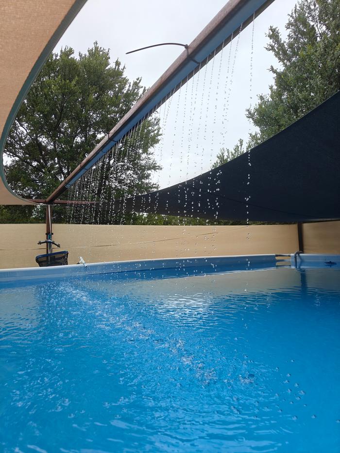 It's been around 100°F for the last week or two, not the waterfall running overnight had keep the water at a decent temp