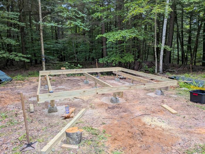 Beams up on concrete feet