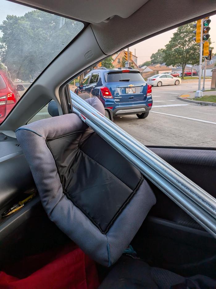 I chose EMT tubing because it fits inside my tiny Honda Fit