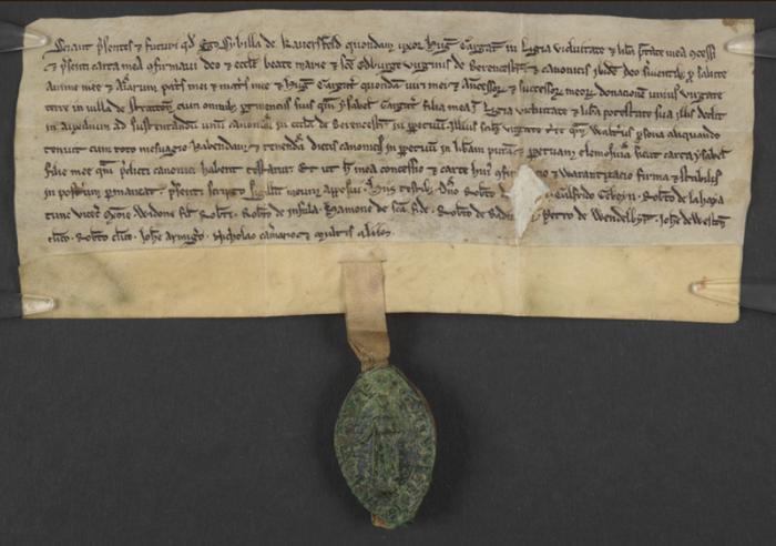 A teal seal from the early 1200s