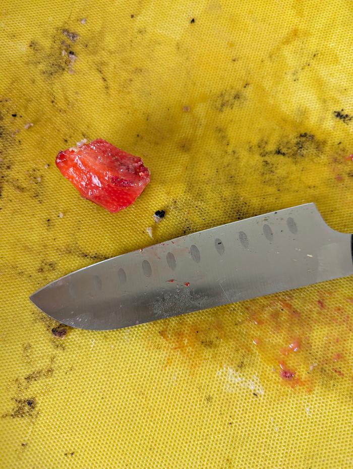 Sliced the seed-skin off