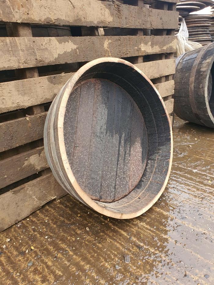 Whiskey barrel pond/planter