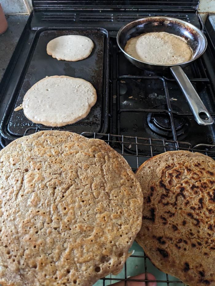 sourdough wraps cooked on a gas stove