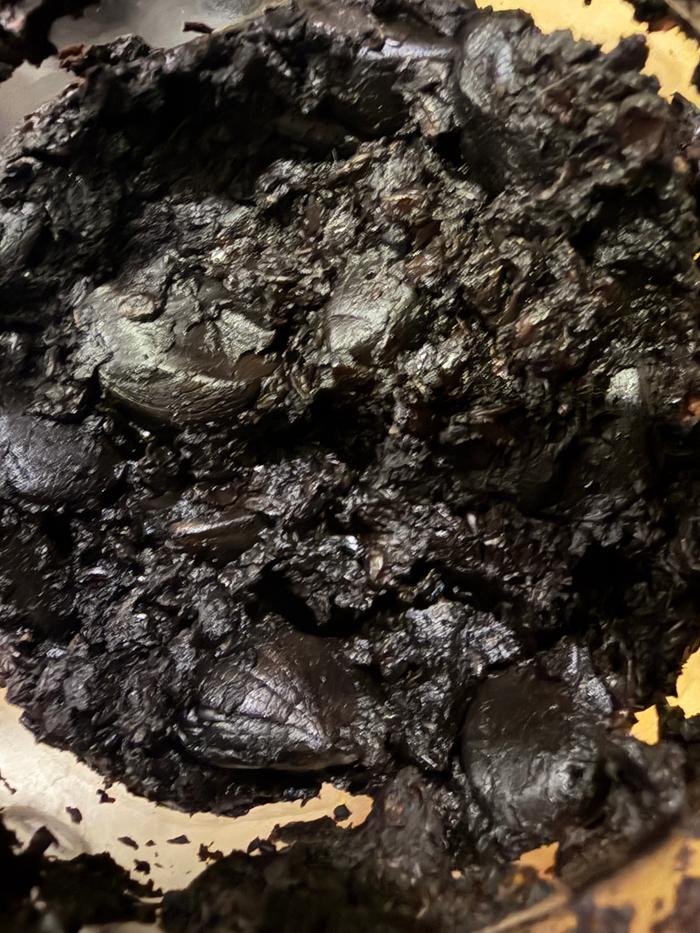 This has dried out a little and so it’s chunky rather than pudding. 