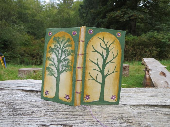 Both sides painted. My son wanted the tree to have leaves, so the back side has them. It's a little lopsided, but I like it!