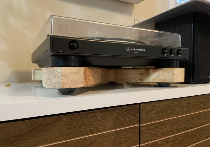 diy squash ball record player stabilizer platform