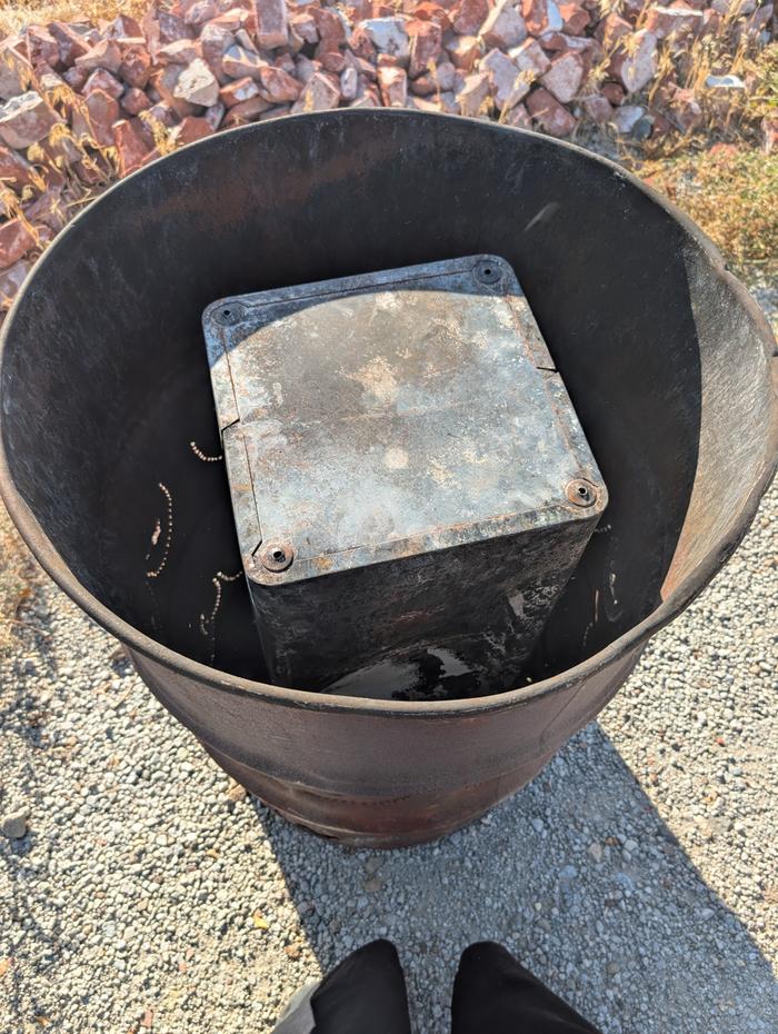 Set into burn barrel