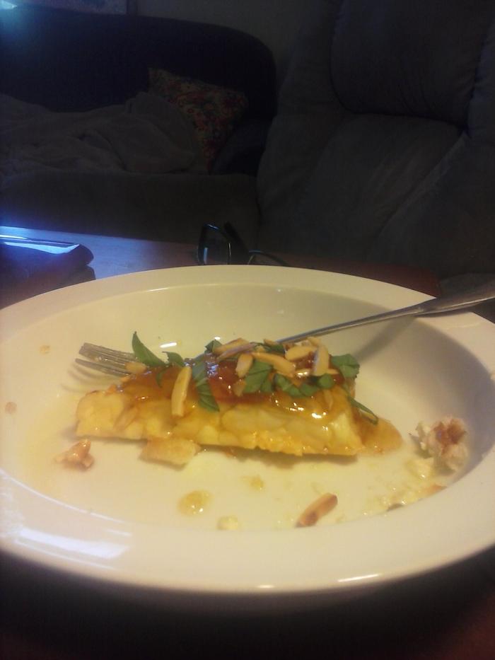 my latest creation Baked Feta Cheese with fresh mint and honey drizzle.