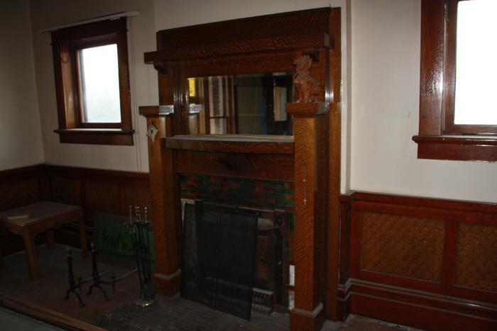 quarter sawn oak fireplace surround