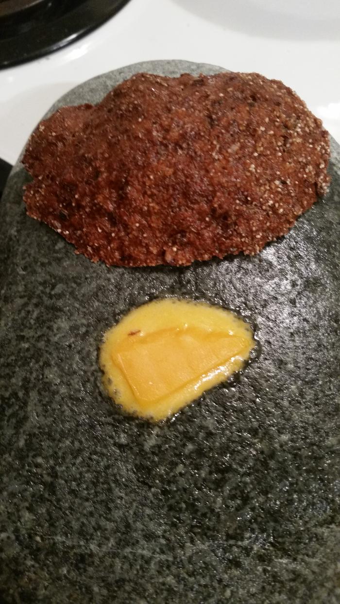 Even the cheese that was melted directly on the rock