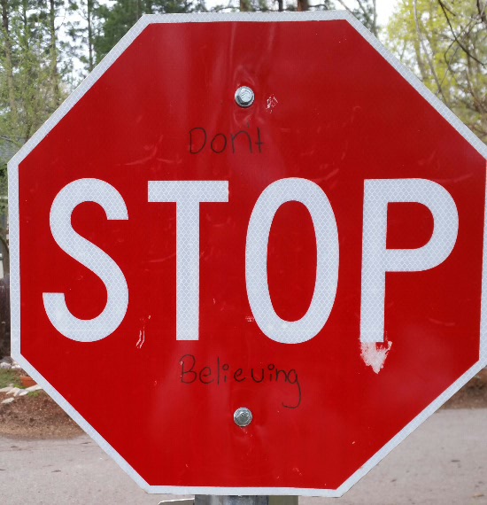 Don't stop believing sign