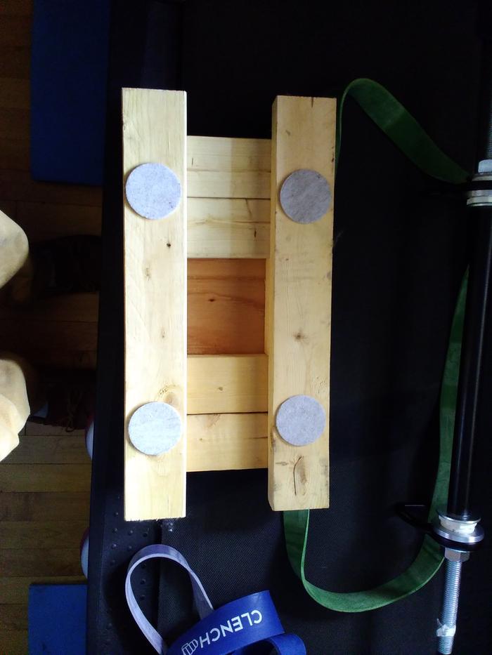 bottom view of homemade footplate