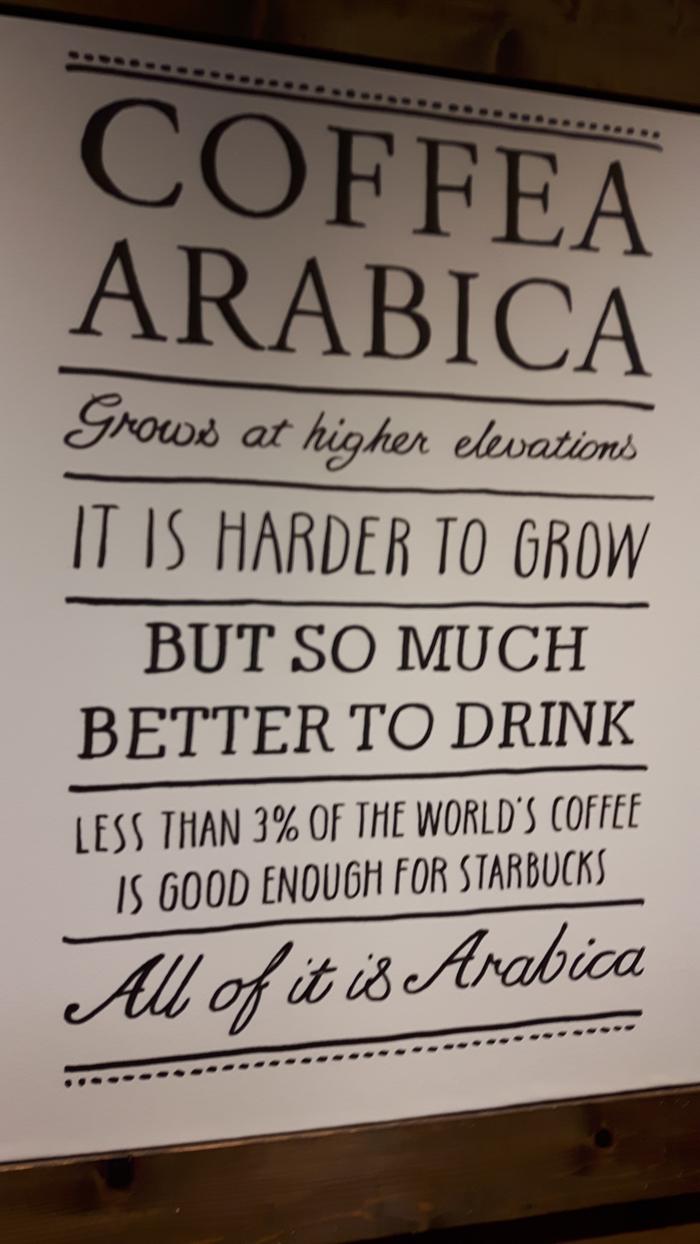 Starbucks buys 3% of the Aribica coffee