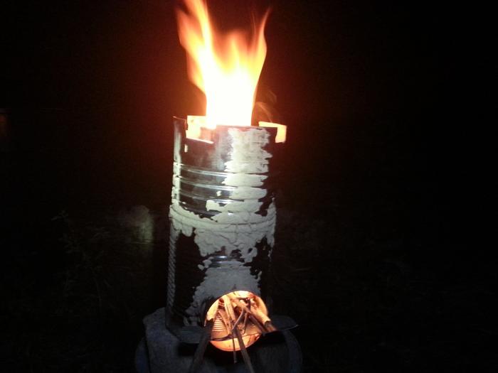 rocket stove burn