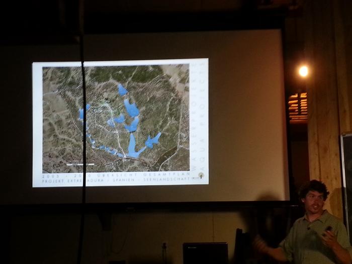 Zach showing off Sepp's designs