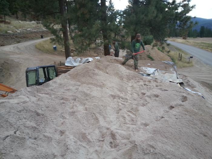 Josh and Jesse working the shovels