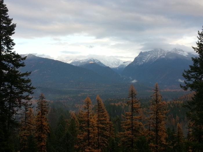 jagged snowy peaks in the distance