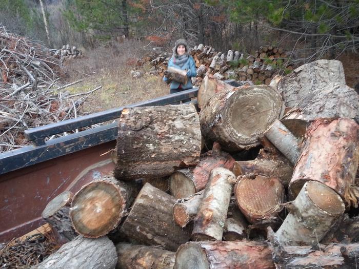 loading firewood