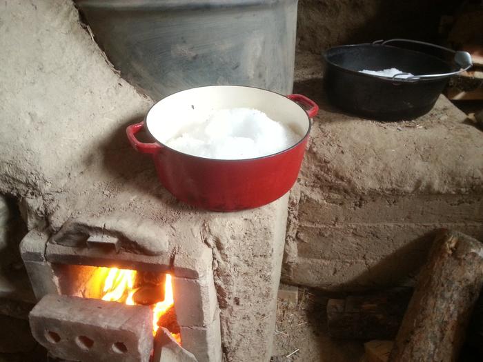 this snow is no match for a rocket stove