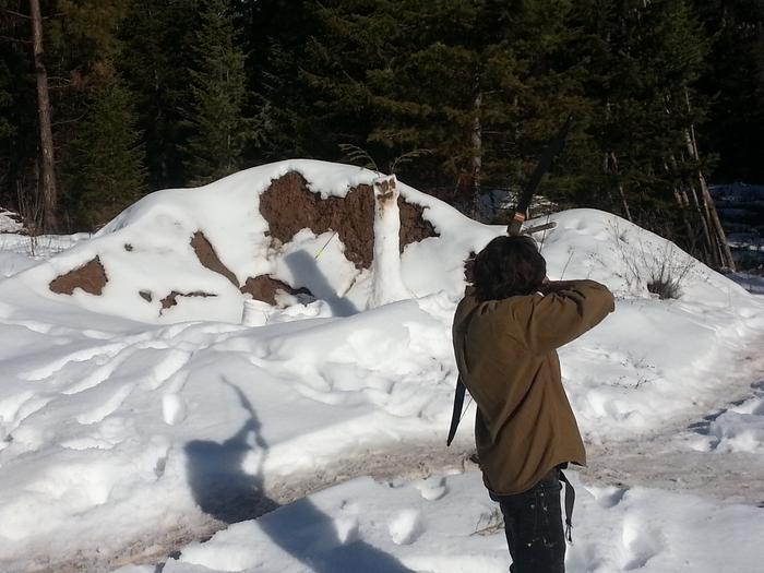 Kai slaying Jim's snow beast