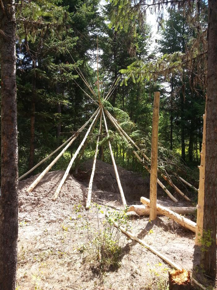 Ben's tipi and trellis atrium posts