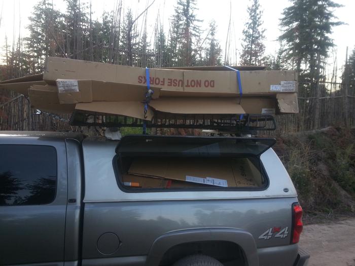 Jason's truck with a load of insulation