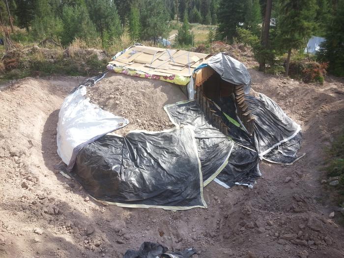 dry earth and roof insulation of Siesta tarping from bottom up