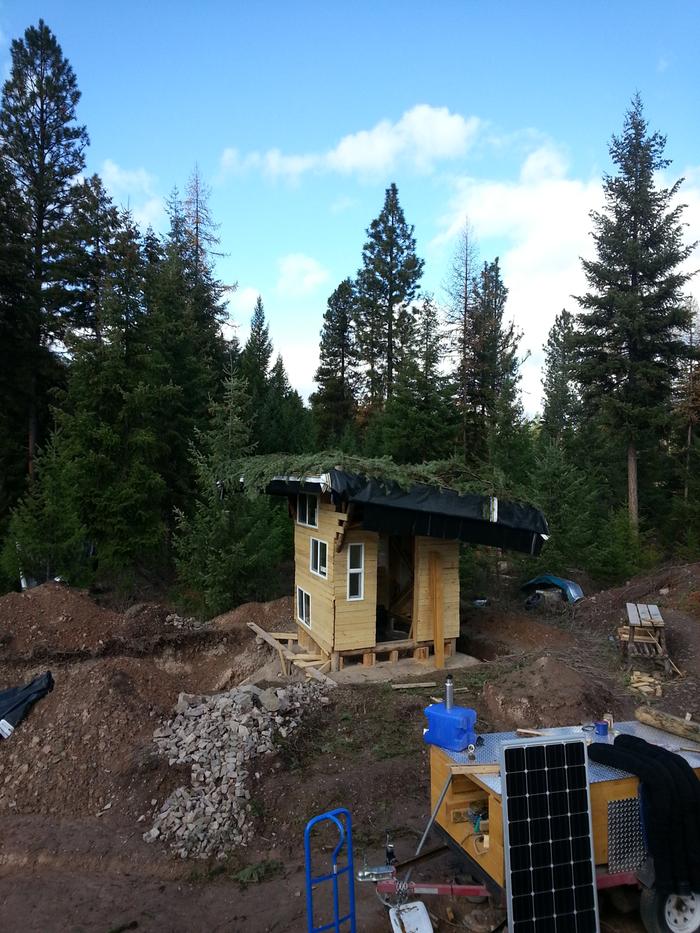 Steve's hundred year hut with roof mulched