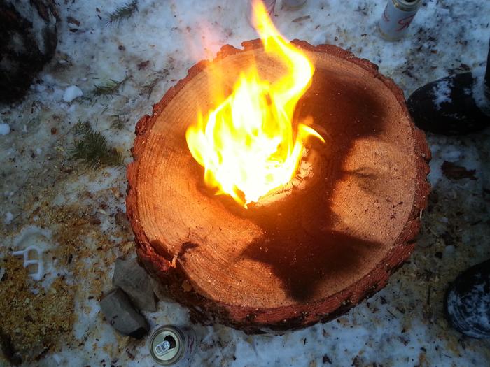 automatic post-cooking campfire beginning