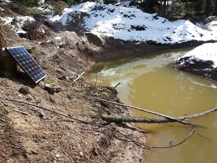 solar pumping out of Dancing Lake