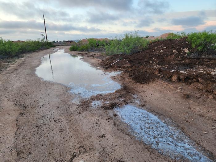 North End of my driveway by basin for drainage.