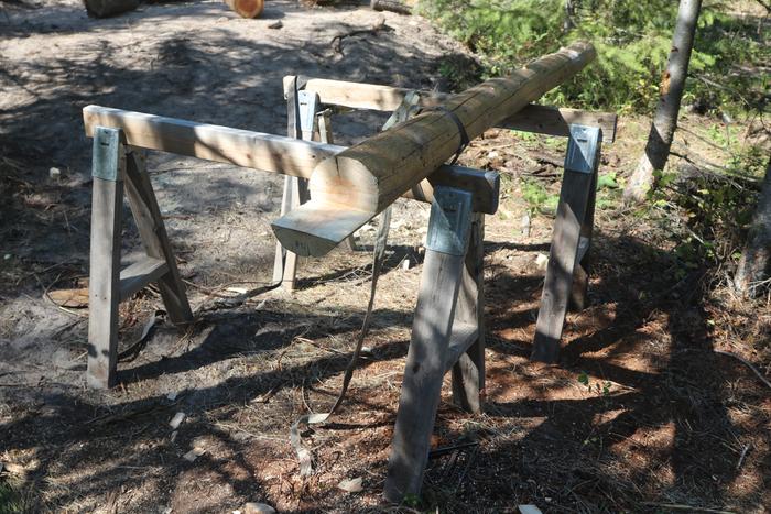 Sawhorse with shed post 