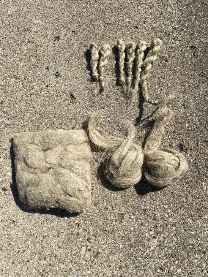 The nettle fiber after processing.