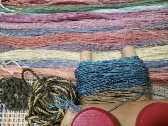 Naturally dyed yucca fiber yarn twine and cord